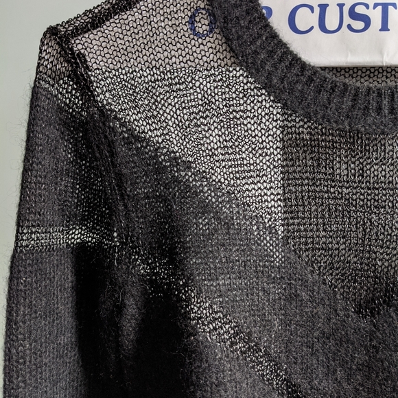 Rag & Bone black wool sweater with sheer detail - Picture 2 of 13